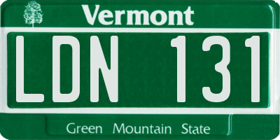 VT license plate LDN131