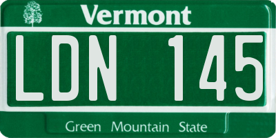 VT license plate LDN145