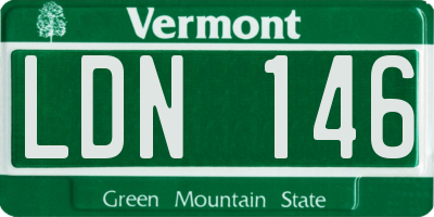 VT license plate LDN146