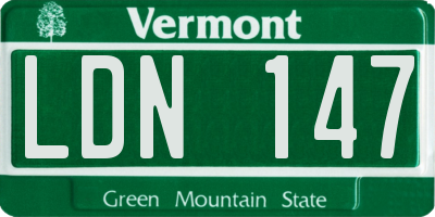 VT license plate LDN147
