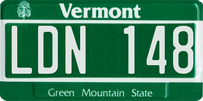 VT license plate LDN148