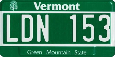 VT license plate LDN153