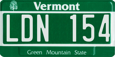 VT license plate LDN154