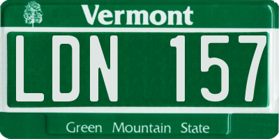 VT license plate LDN157