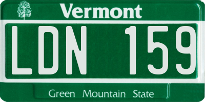 VT license plate LDN159