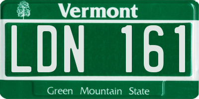 VT license plate LDN161
