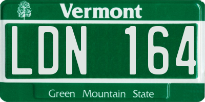 VT license plate LDN164