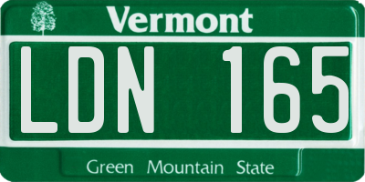 VT license plate LDN165