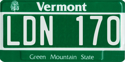 VT license plate LDN170