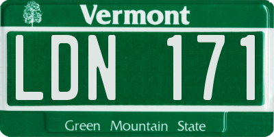 VT license plate LDN171