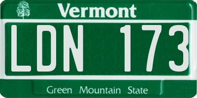 VT license plate LDN173