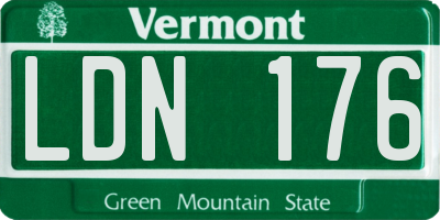 VT license plate LDN176