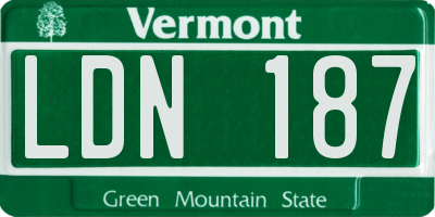 VT license plate LDN187