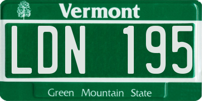 VT license plate LDN195