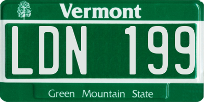 VT license plate LDN199