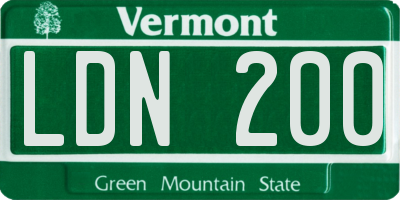 VT license plate LDN200