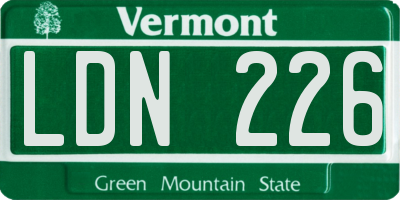 VT license plate LDN226