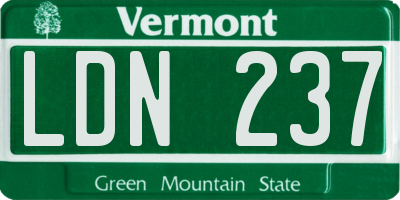 VT license plate LDN237