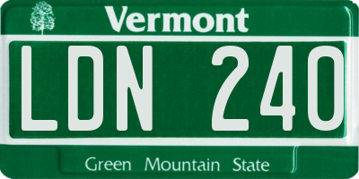 VT license plate LDN240