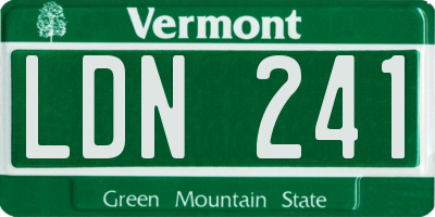 VT license plate LDN241