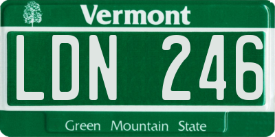 VT license plate LDN246