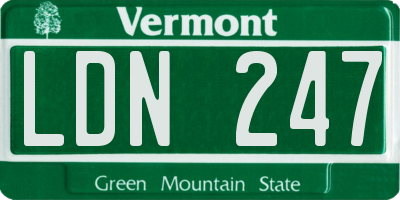 VT license plate LDN247