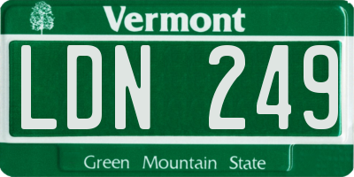 VT license plate LDN249