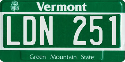 VT license plate LDN251