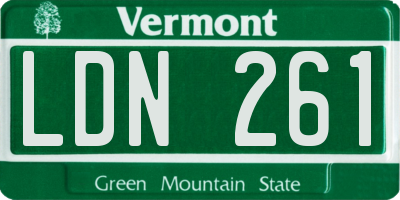 VT license plate LDN261