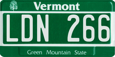 VT license plate LDN266