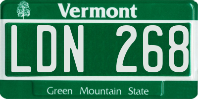 VT license plate LDN268