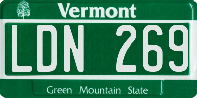 VT license plate LDN269