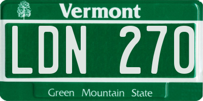 VT license plate LDN270