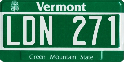 VT license plate LDN271