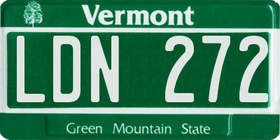 VT license plate LDN272