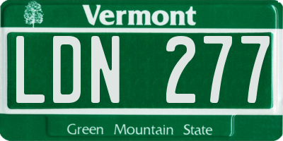 VT license plate LDN277