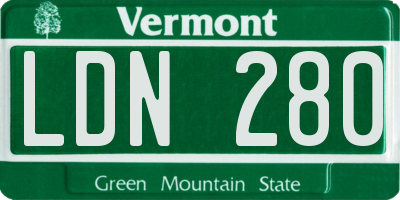 VT license plate LDN280