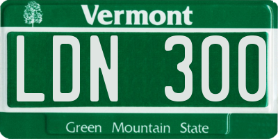 VT license plate LDN300