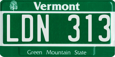 VT license plate LDN313