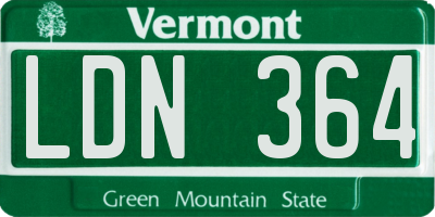 VT license plate LDN364