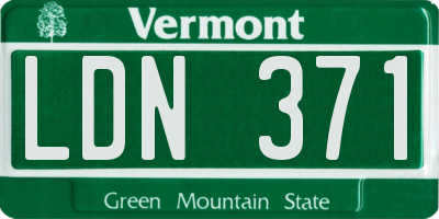 VT license plate LDN371