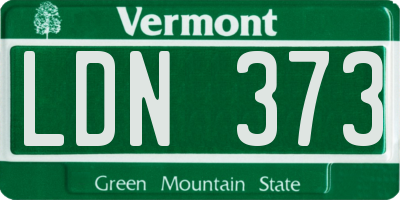 VT license plate LDN373