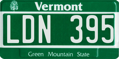 VT license plate LDN395