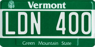 VT license plate LDN400