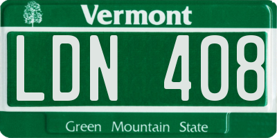 VT license plate LDN408