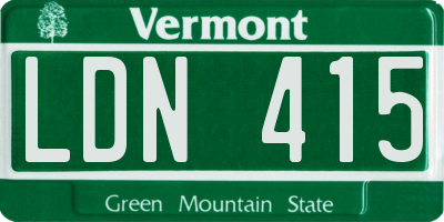 VT license plate LDN415