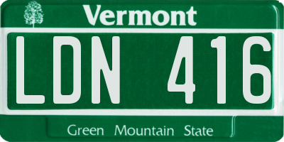 VT license plate LDN416