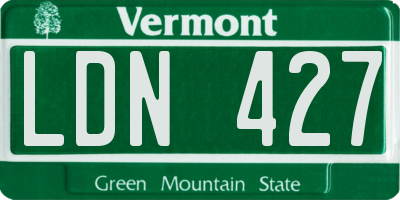 VT license plate LDN427