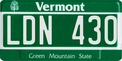 VT license plate LDN430