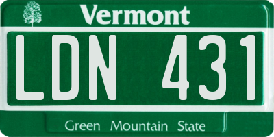 VT license plate LDN431